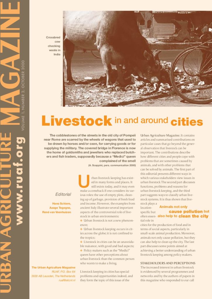 Urban Agriculture Magazine no. 2 – Livestock in and around cities |